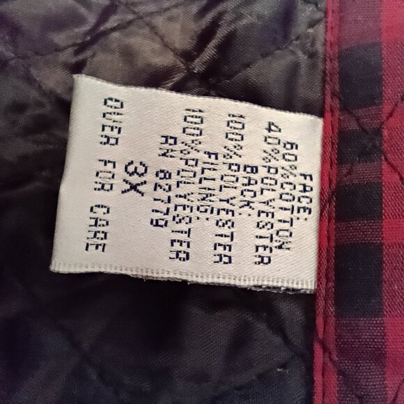 REBECCA MALONE Women's Warm Winter Quilted Plaid Vest 3X Cotton Polyester - Picture 5 of 5